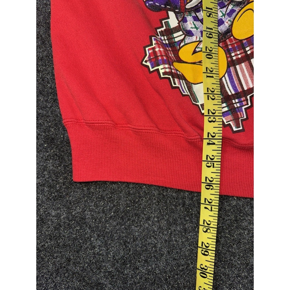 Vintage 90s Mickey Unlimited Disney Sweatshirt Red Donald Duck Mickey Mouse‎ XL - Picture 7 of 7